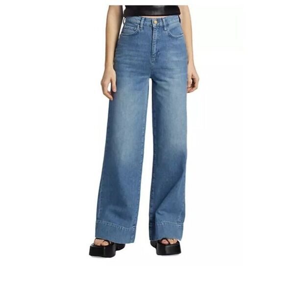 Triarchy Womens Ms. Onassis High-Rise Wide-Leg Jeans Light Denim Sz 29 US 8 NWT - Picture 1 of 7